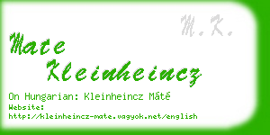 mate kleinheincz business card